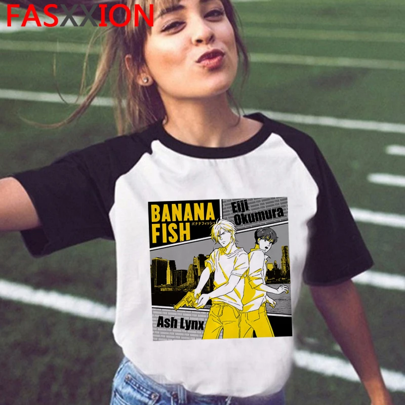 

Банановая рыба футболка мужской белый футболка гранж уличная harajuku стиль Харадзюку Каваий футболка Лучшие футболки для девочек kawaii