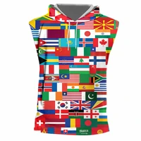 ifpd flag patchwork pattern new hooded tank tops 3d print for menwomen funny casual streetwear oversize sleeveless vest eu size