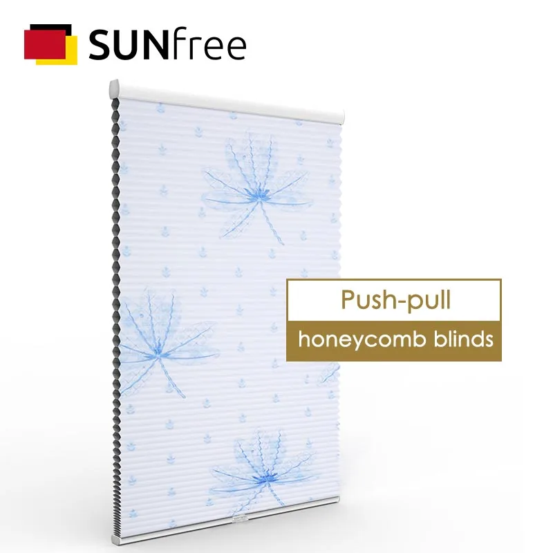 SUNFREE беспроводные сотовые жалюзи теплоизоляция шумоподавление цветочный принт