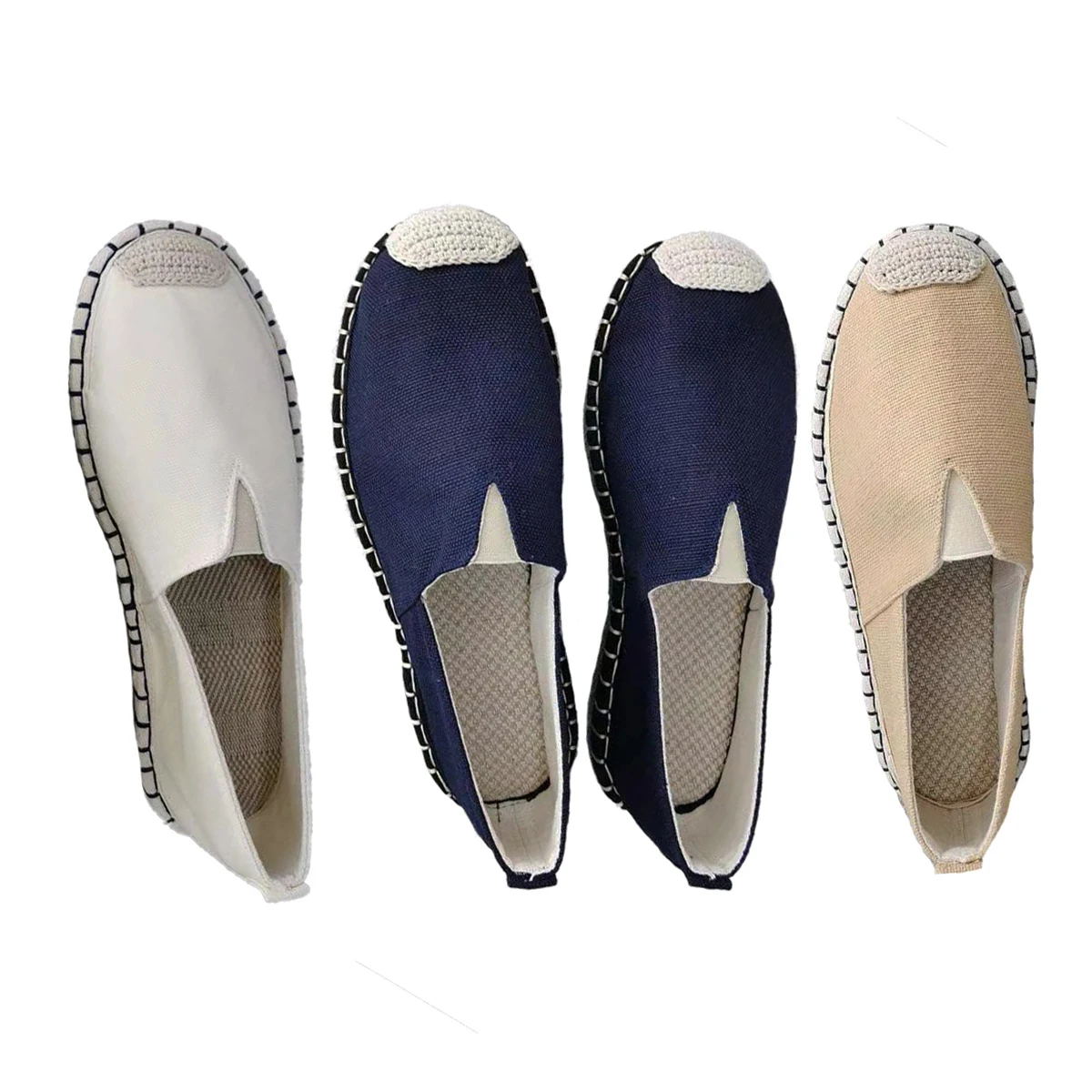 Unisex Handmade Canvas Loafers Slip On Espadrilles Casual Kungfu Exercise Shoes Blue Beige Zapatillas Sapatos Flat Shoes