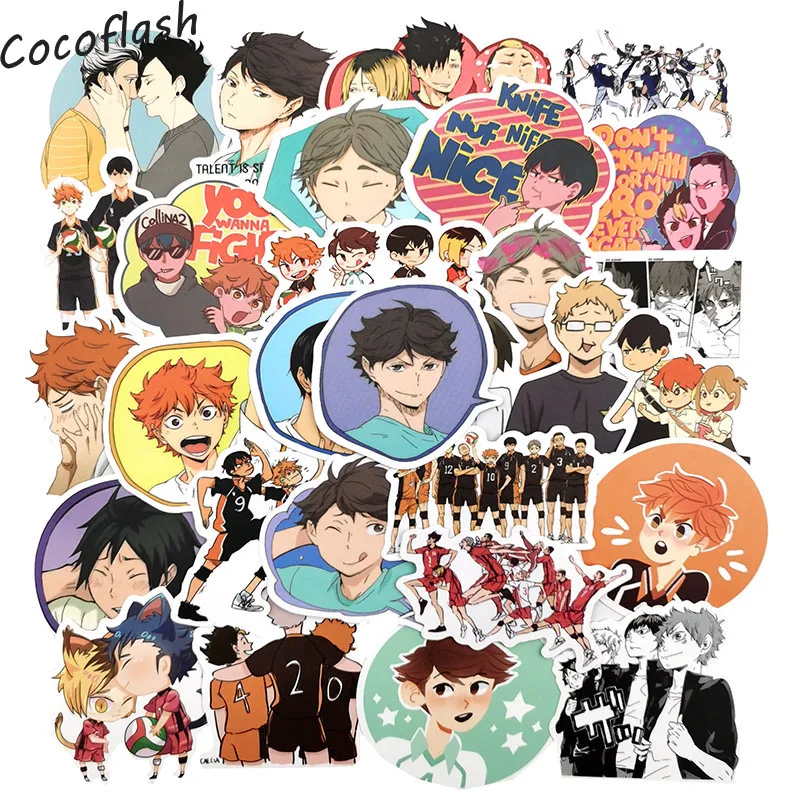 10/50 шт./компл. Haikyuu! Японские Аниме Стикеры для волейбола наклейки на гитару