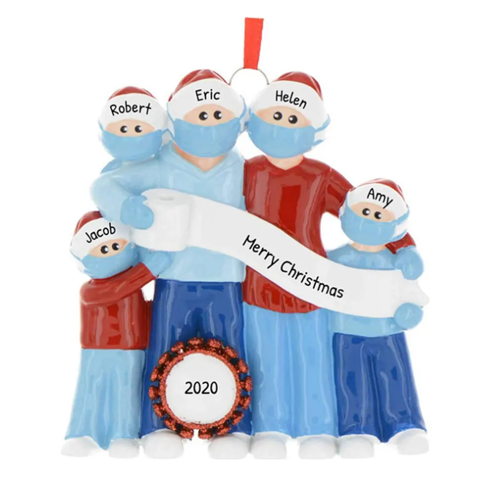 

Xmas Hanging Ornaments Unique Exquisite Snowman Family Wear FaceMask Shape Pendants Banquet Party Hanging Decor Christmas