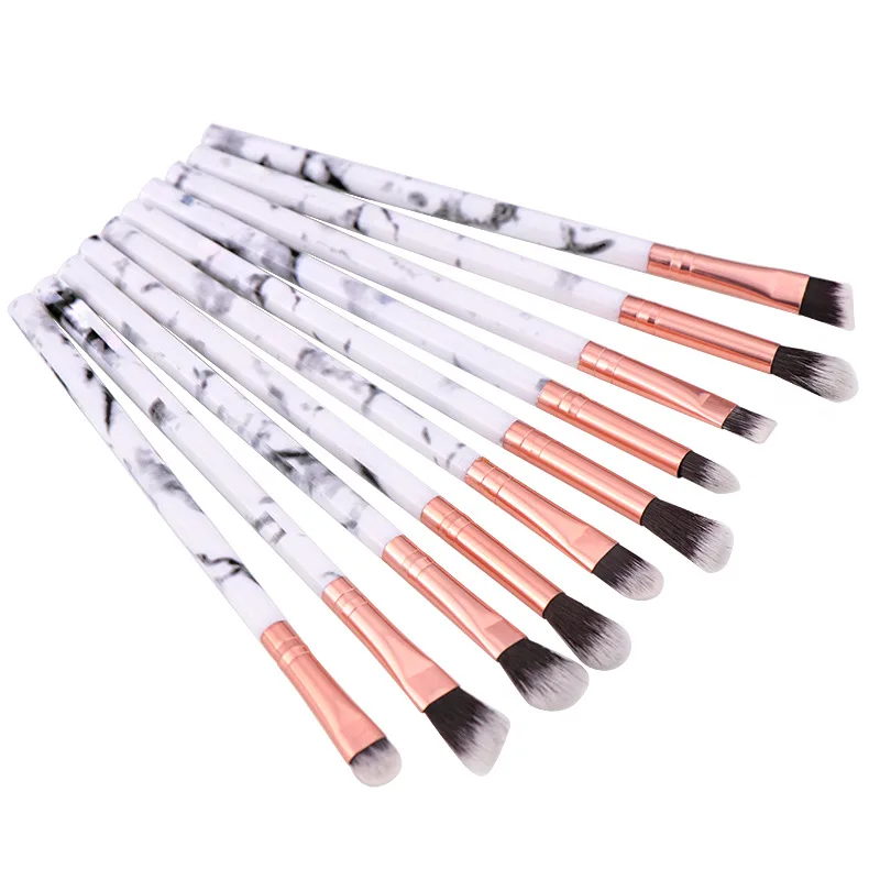 10pcs Eye shadow Набор кистей для макияжа, 10 шт., профессиональная кисть в форме мрамора, красивая пудра, Тональная основа, тени для век, губ, подводка для глаз, румяна, инструмент для красоты - Handle Color: 10pcs Eye shadow