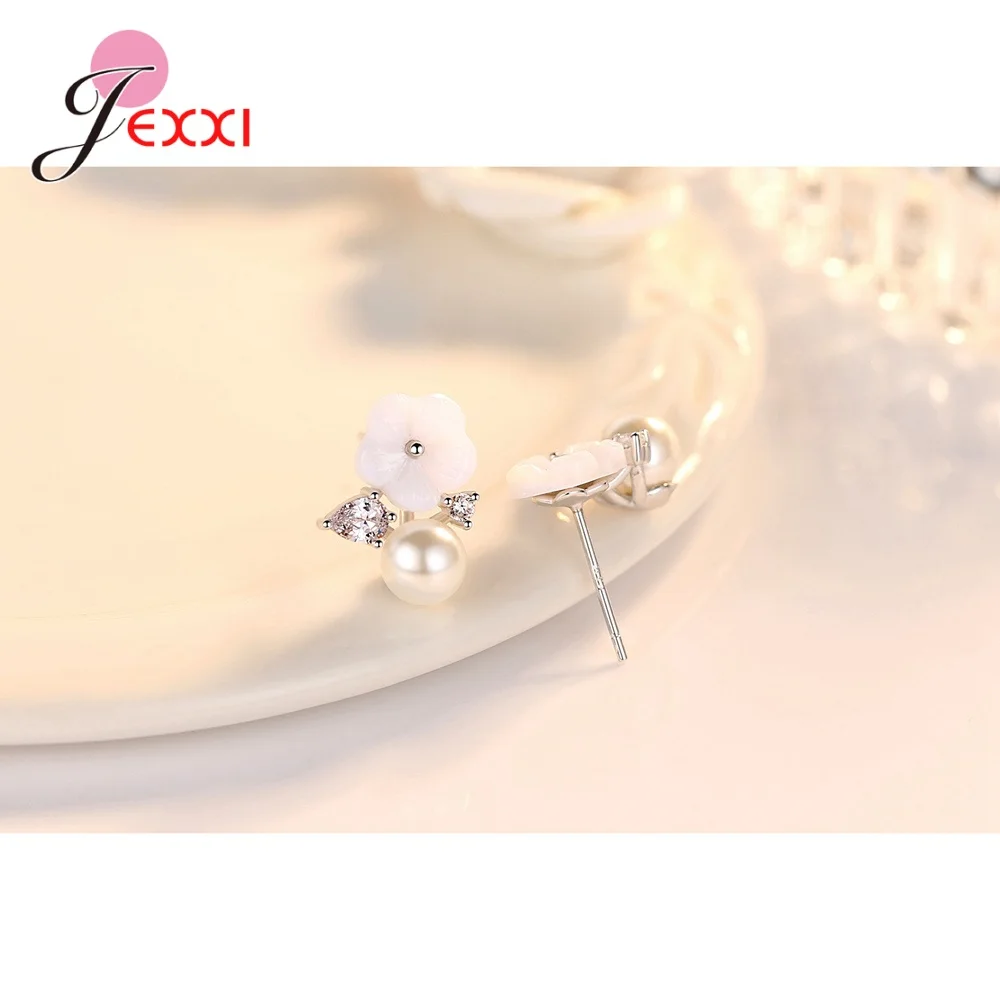 Серьги-подвески женские из серебра 925 пробы с белым жемчугом | Украшения и