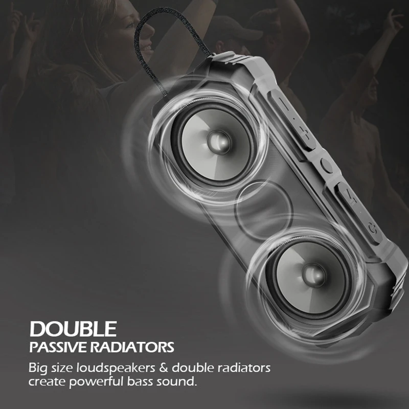 Портативный Bluetooth беспроводной динамик 10 Вт супер бас с 1200 мАч IPX4 Bulit in Handle Speaker