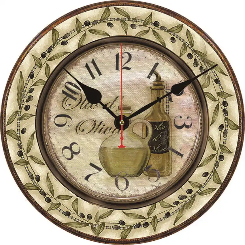 Wine Clock R Антикварные настенные часы, кухонные часы, потертые Ретро часы для декора кухни, Новое поступление - Цвет: Wine Clock R