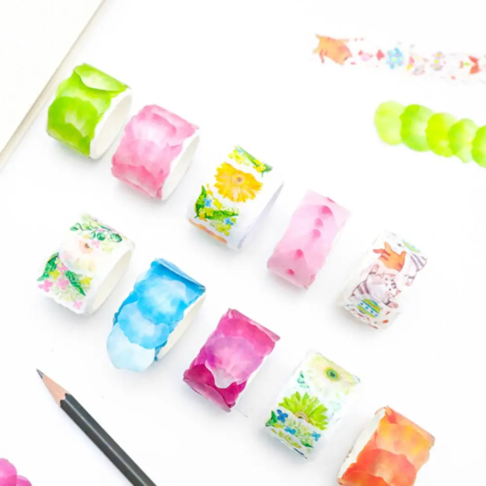 

Creative Watercolor Sakura Petal Washi Tape Adhesive Tape DIY Decoration Scrapbooking Sticker Stationery Office Accessorie