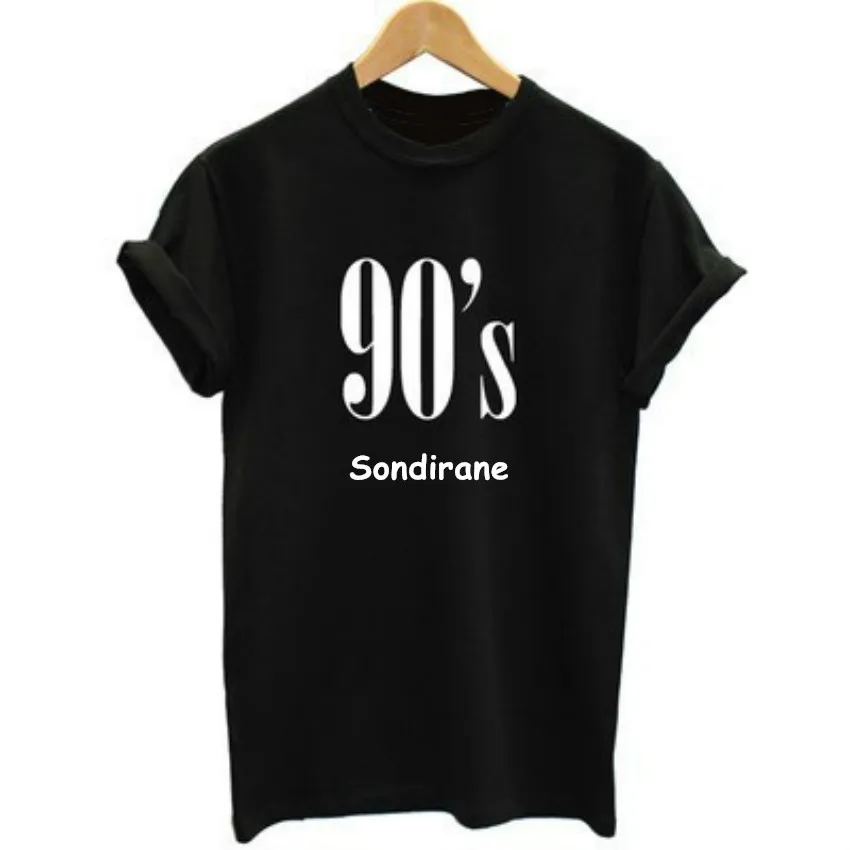 Женская футболка с буквенным принтом Sondiarne брендовая забавная коротким рукавом в