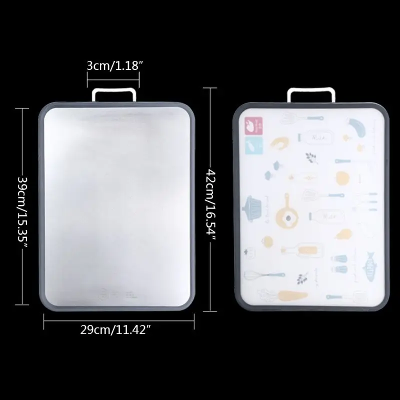 

Double Sided Chopping Board Multifunctional Vegetable Fruits Food Cutting Block Stainless Steel Kitchen Accessory