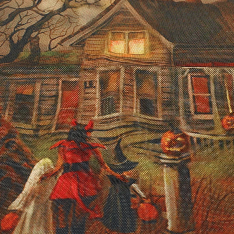 Подушка с изображением тыквы наволочка 44*44 см Веселый Хэллоуин для подушки