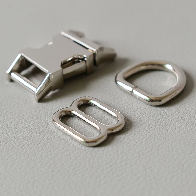 Traje 100 (hebilla de Metal anillos + juego de anillos + 8 D)(15mm) hebilla de Metal de aleaci&oacute;n de Zinc fabricantes para mochila Diy collares para mascotas hebillas de liberaci&oacute;n-4