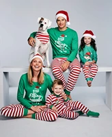 2020 new year home clothing christmas parent child pajamas set green striped girls pajamas boys new year gifts