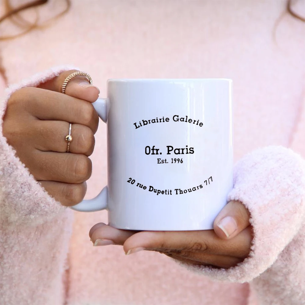 

Женская креативная чашка для воды Ofr.paris Est.1996, кофейные чашки с принтом парижских букв в скандинавском стиле, цветные керамические кружки, Бо...