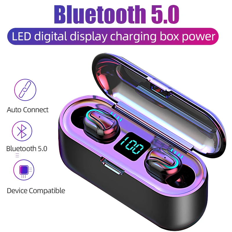 TWS беспроводные Bluetooth наушники 8D Hi-Fi стерео гарнитура игровые с микрофоном