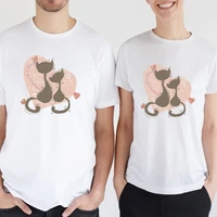 heart cat couple clothes graphic tees men valentine day tee fashion 2018 christmas shirt cotton casual funny t shirts