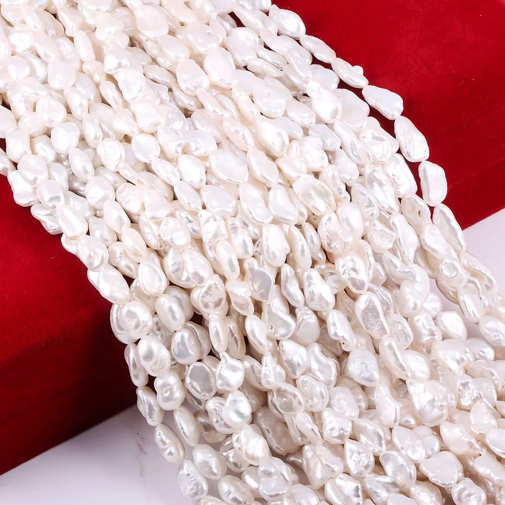 

Natural Freshwater Pearls Beads Irregular egg shape Punch Loose Beads for Jewelry Making DIY Women Necklace Bracelet 10x15mm