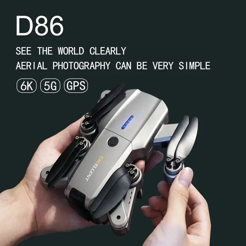 

New D86 Mini RC Quadcopter With 6K Camera HD 5G Optical Flow Positioning Foldable Helicopter Quadrocopter Toy for Boy