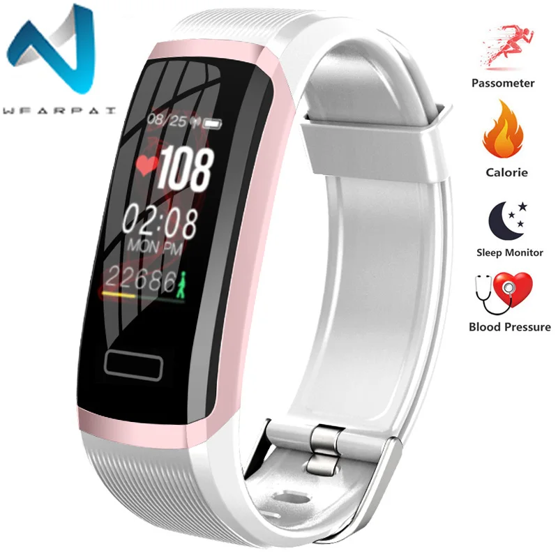 Wearpai цветной экран Смарт-браслет GT101 Водонепроницаемый 24 часа монитор сердечного ритма фитнес-трекер Bluetooth Смарт-часы для спорта
