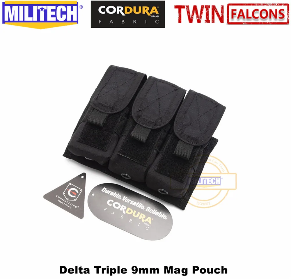 MILITECH twinfalcon TW 500D Delustered Cordura Molle Delta Тройная 9 мм Mag Сумка Журнал Glock сумка для полиции