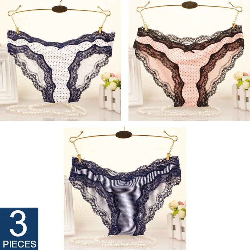 Трусики женские кружевные большого размера 3 шт./компл.|Женские трусики| |