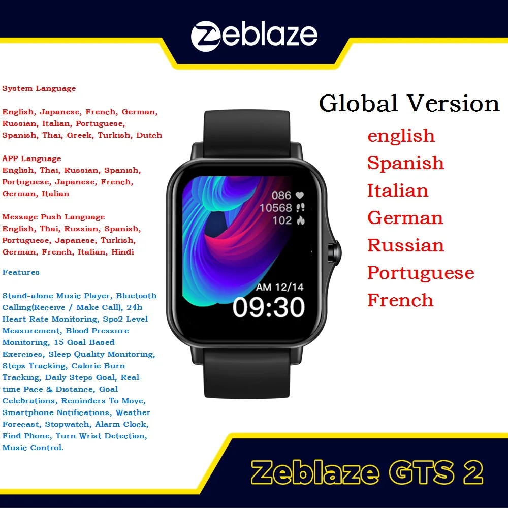 Новое поступление умные часы глобальная версия Zeblaze GTS2 музыкальный