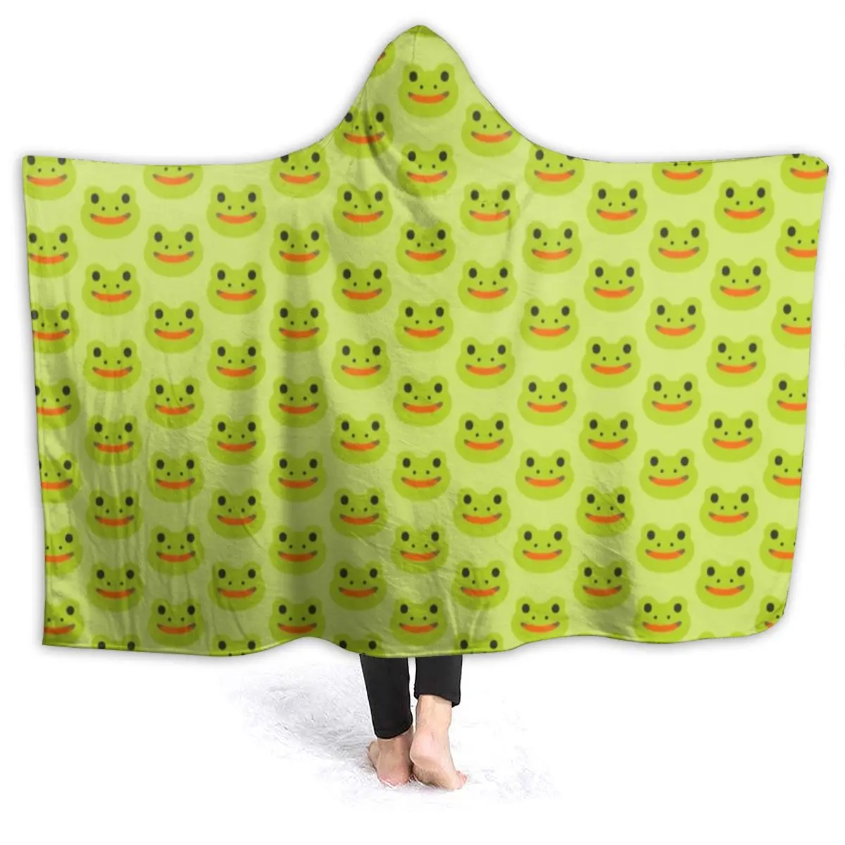 

Frog Blanket Fashion Cute Hooded Bedspread Fleece Cold Super Soft Blanket