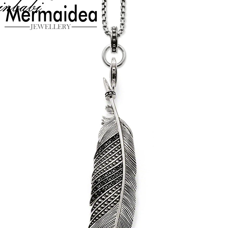 Ожерелье с перьями модный подарок для женщин и мужчин сердце Rebel посеребренным