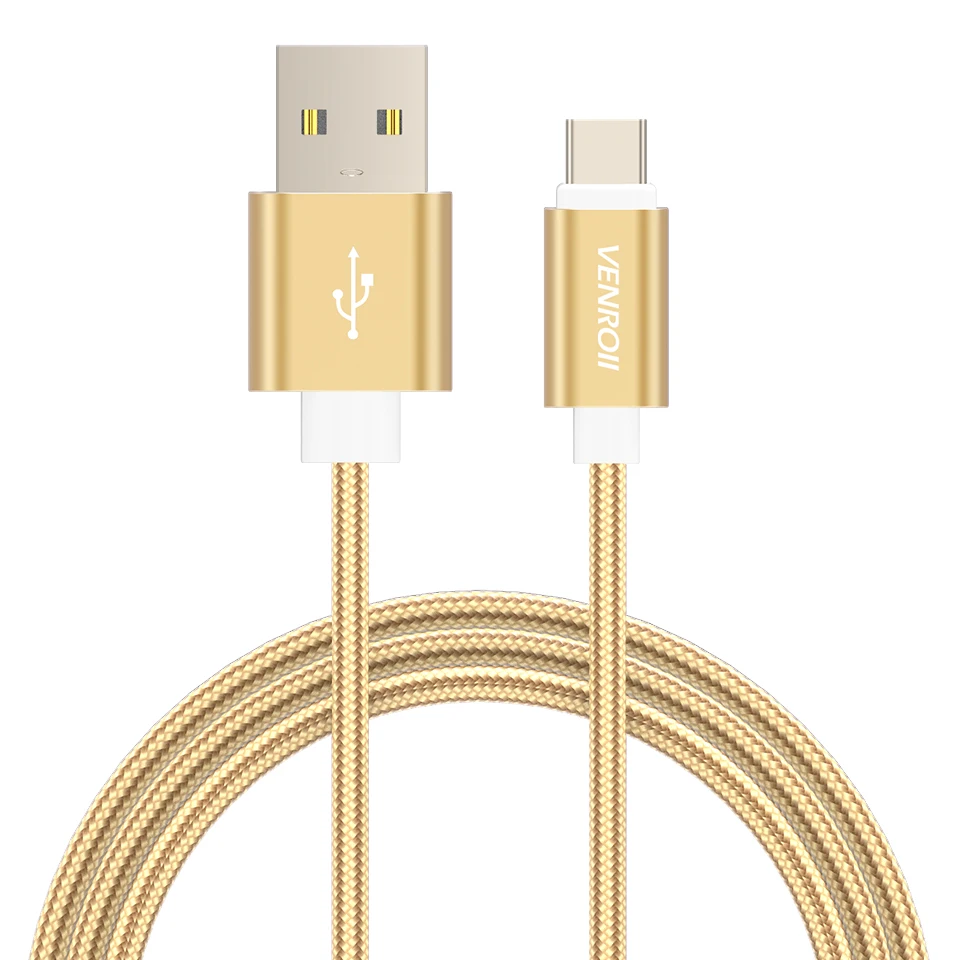 Venroii usb type-C кабель для samsung S9 S8 Быстрая зарядка type-C зарядный провод USB C кабель для Xiaomi mi9 Redmi note 7 - Color: Gold