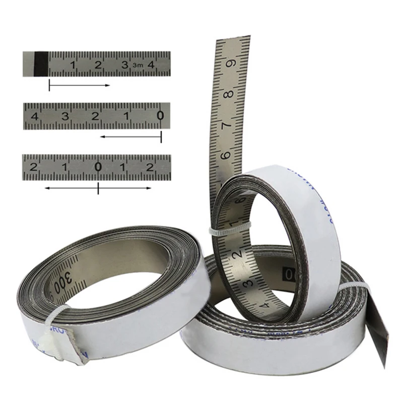 

1/2/3M Stainless Steel Miter Track Tape Measure Self Adhesive Scale Ruler Rust-Proof Durable And Wear-Resistan Ruler Woodworking