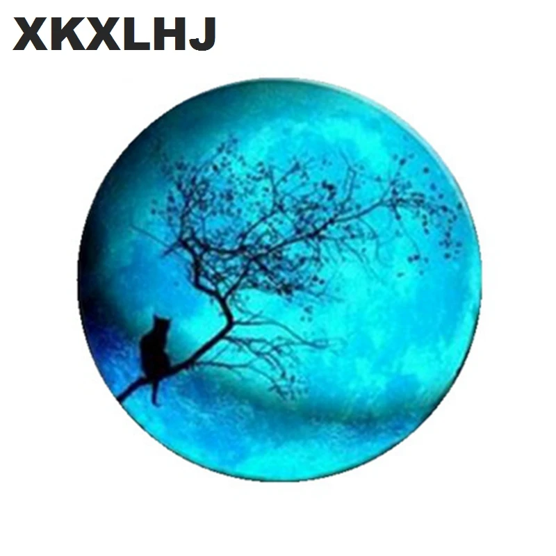 

5pcs Cat Under The Stars 20mm 25mm Time Glass Round Photo Glass Cabochon Plane Photo DIY Handmade Jewelry Accessories Wholesale