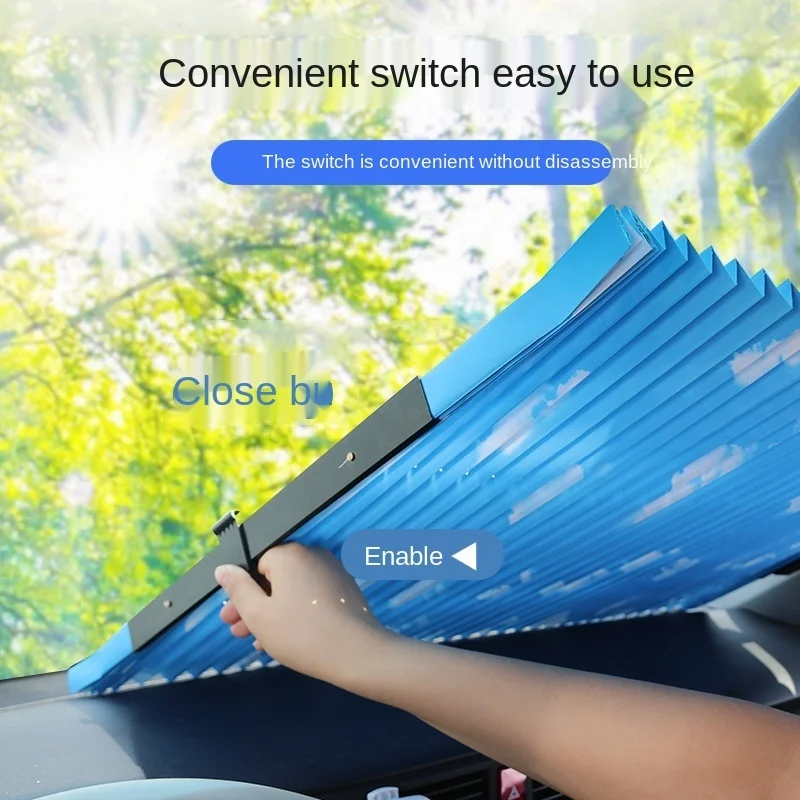 

QZTECH Auto складной солнцезащитный козырек для защиты от солнца, передняя Экипировка, автоматический солнцезащитный козырек для лета