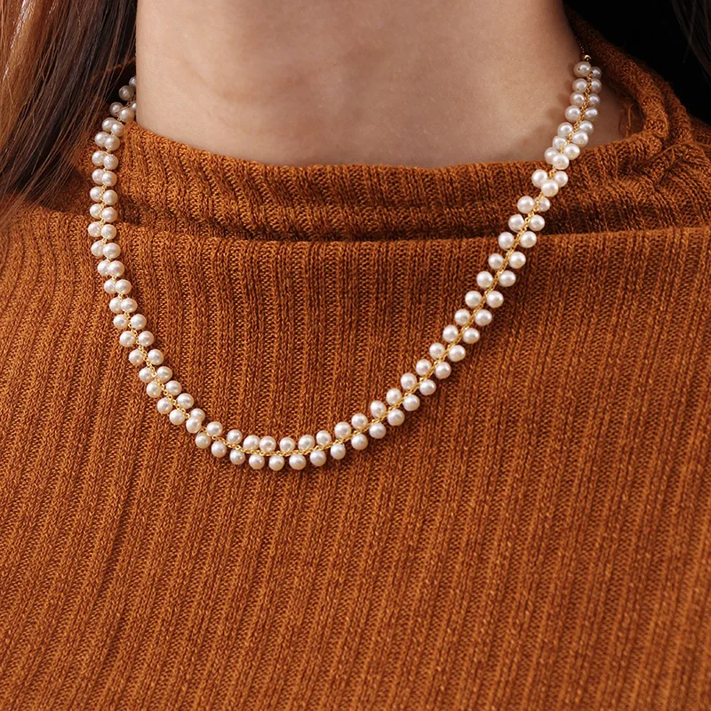 

4.5mm-5.5mm Natural Near Round Pearl Necklace 210327-34