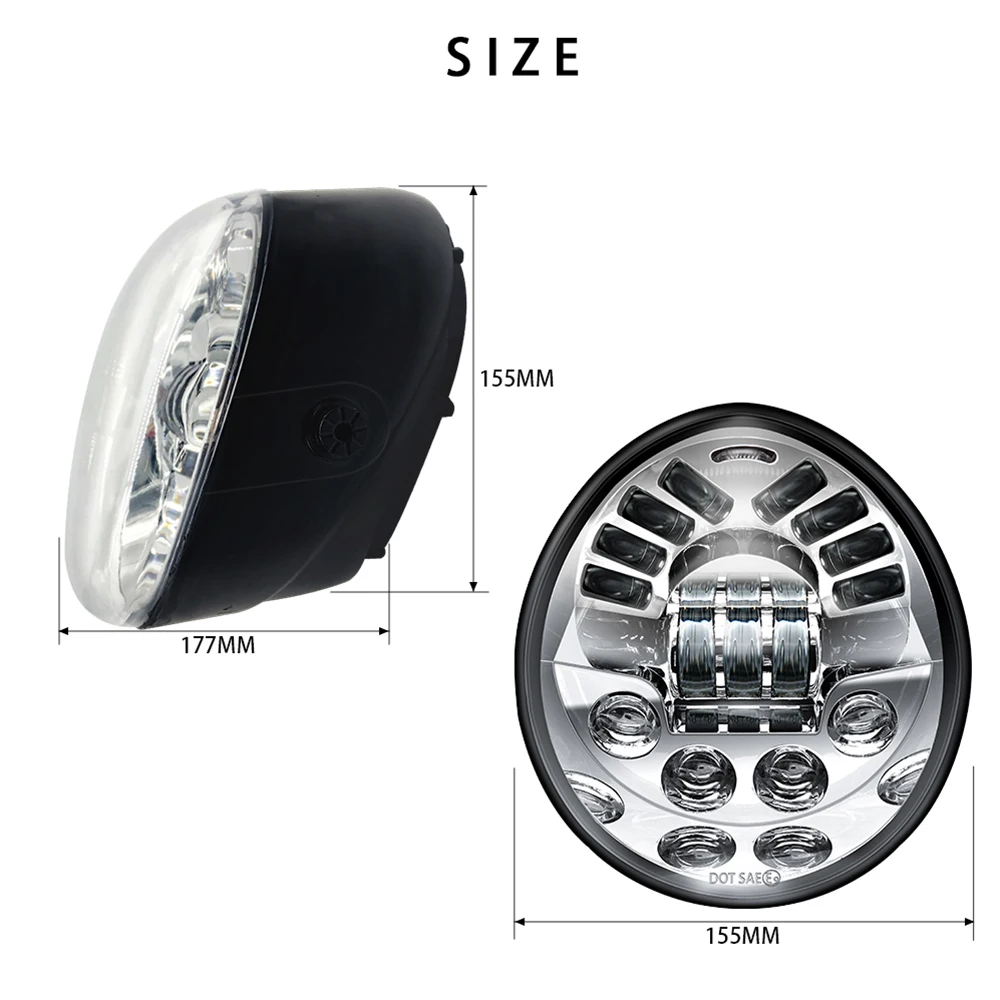 Аксессуары для мотоциклов V-ROD светодиодная фара алюминиевая черная V-образной