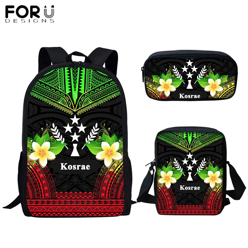 

FORUDESIGNS Kosrae полинезийский гибискус с цветочным принтом, школьный портфель, 3 шт. для детей, чехол-Карандаш для девочек, Книжная сумка, Детская ...