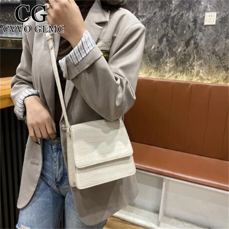 

Cvvo Glmc Women Shoulder Bag Lady Handbag Alligator Crossbody Bag Square Design Shoulder Purse Women Vintage Messenger Bag