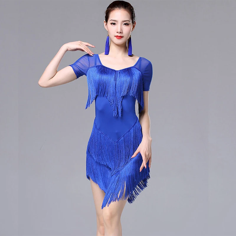 Платье для латиноамериканских танцев с кисточками женское платье