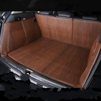 full covered wood grain waterproof boot carpets durable custom car trunk mats for mitsubishi asx pajero outlander grandi lancer