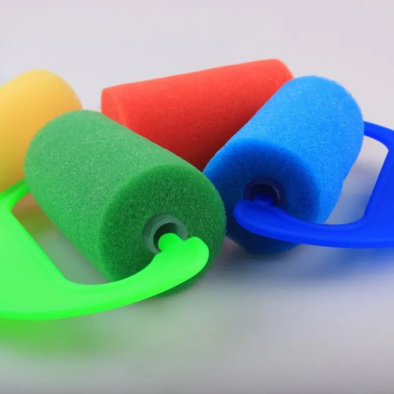 

4Pcs DIY Children Baby Educational Sponge Roller Graffiti Painting Brush Colorful Painting Seal Stamps Tool Toy