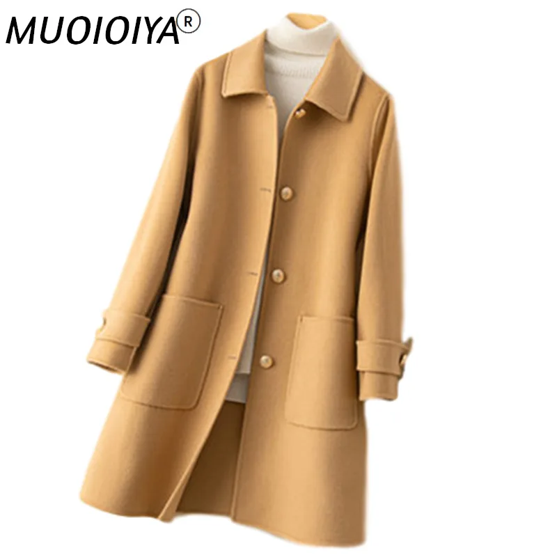 

Осень-зима 2022, женская куртка из 100% шерсти, женское короткое корейское весеннее двустороннее кашемировое пальто, одежда, женская верхняя од...