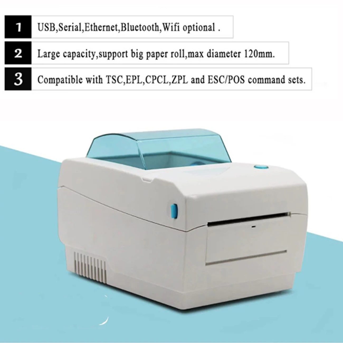 

GOOJPRT CC410 Portable Label Printer Thermal Barcode USB/Bluetooth Receipt Auto Peeling for PDF Word TSC