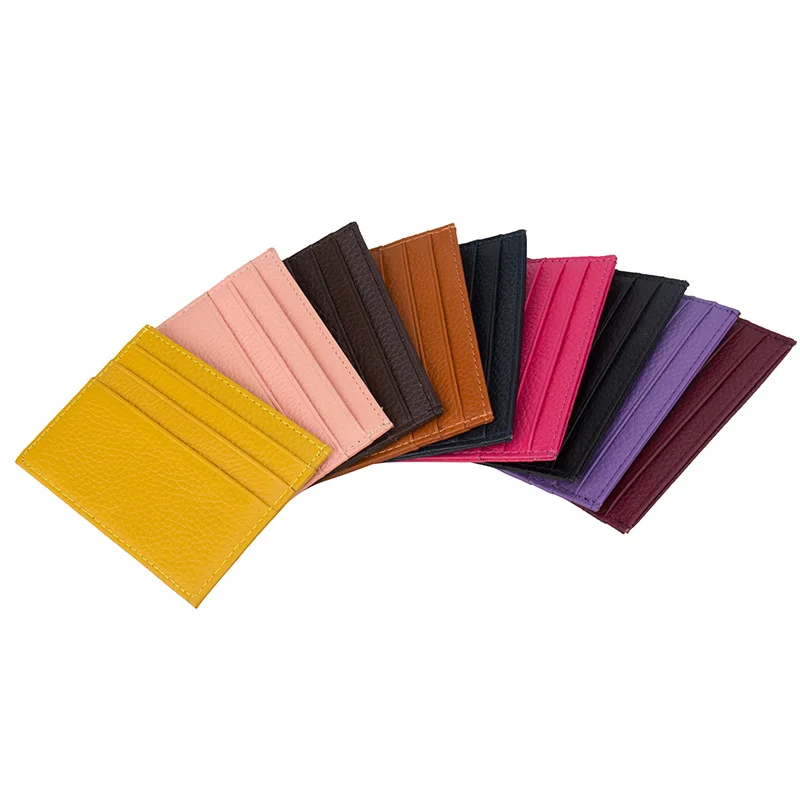 Чехол для карт из 100% натуральной коровьей кожи тонкий чехол с зернистостью и