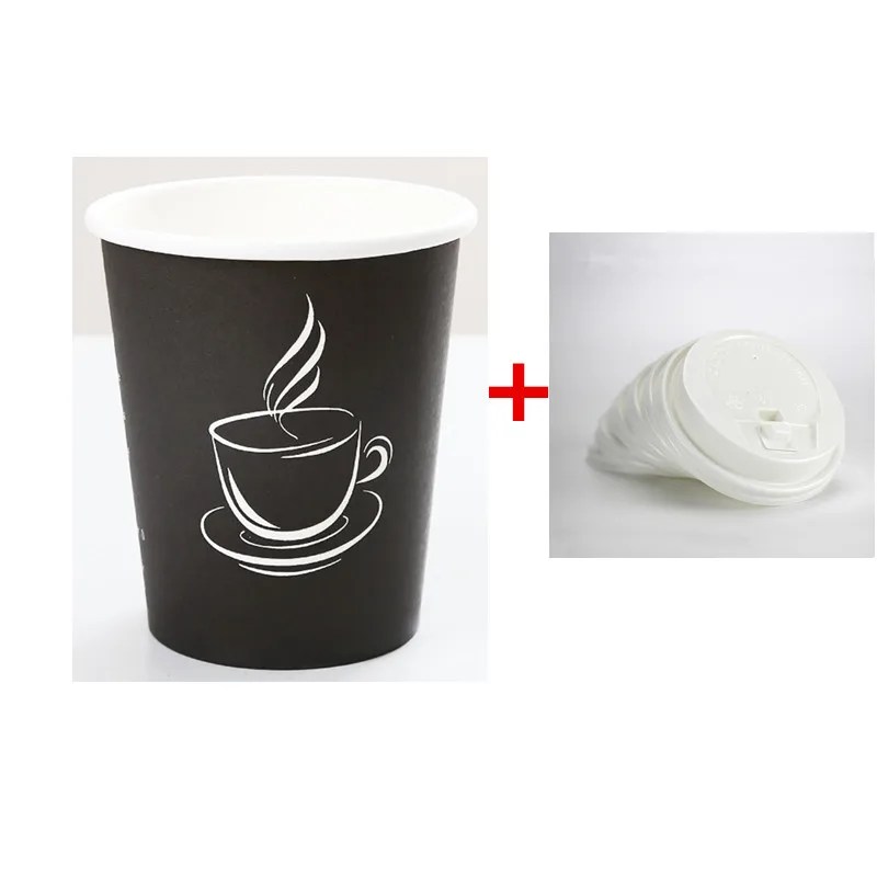 cup and lid5 50 шт., плотная бумага, молочный чай, упаковка, одноразовые стаканчики, кофейная чашка, кофейные узоры, вечерние стаканчики, стакан на вынос - Цвет: cup and lid5