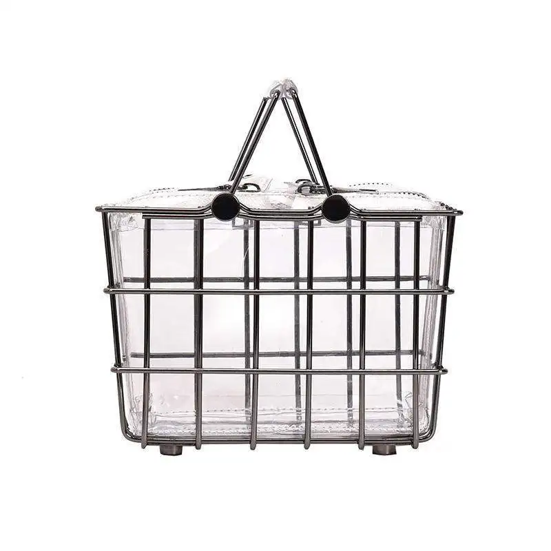 

Fashion Designer Women Handbags 2020 New High-quality PU Leather Women Bag Iron Basket Square Bag Chain Shoulder Messenger Bag