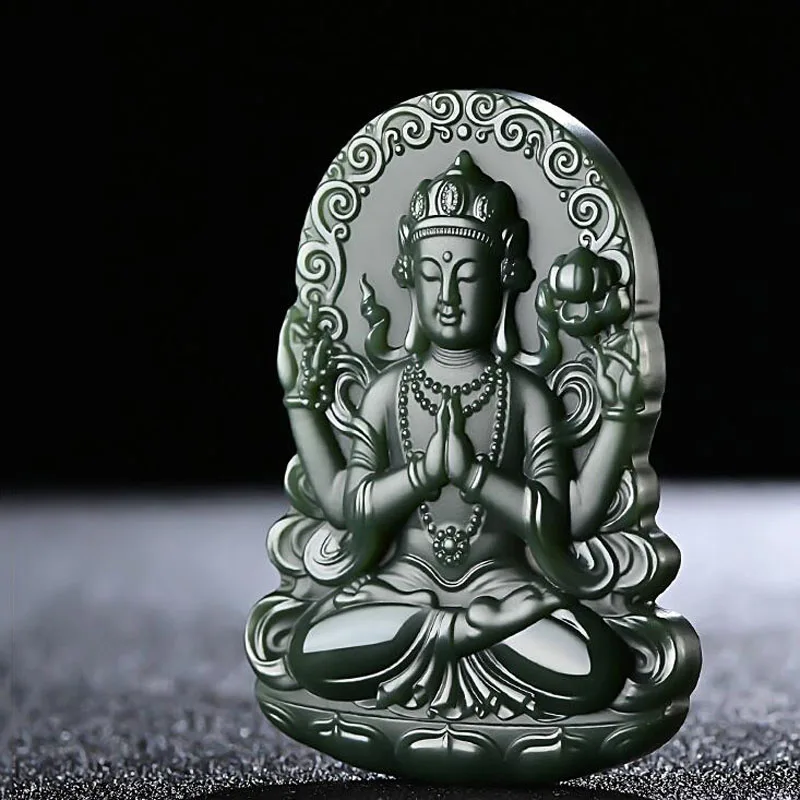 Натуральный подлинный кулон Hetian из нефрита подарок ожерелье Гуаньинь Брендовые