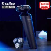 showsee f303 bk electric shaver ipx7 waterproof dry wet shaver floating 3 blade type c charging beard shaving for men low noise