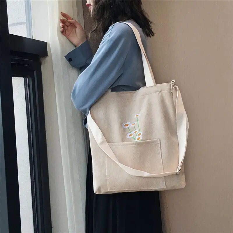 

Messenger Bags for Women 2019 Fashion Floral Corduroy Female Students Shoulder Bags for Teenager Girls Handbags Crossbody Bags