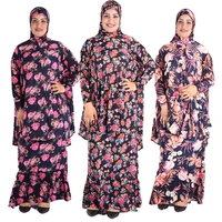 abayas for women muslim fashion kaftans islamic dress arabic casual ladies print floral arab clothing hijab outfit set