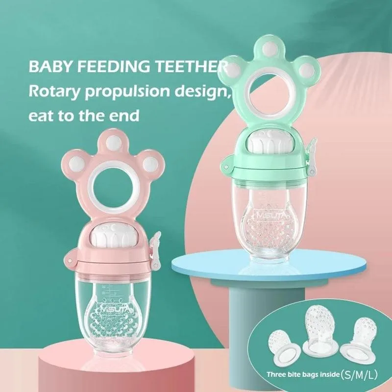

Baby Nipple Fresh Food Fruit Milk Feeding Bottles Learn Feeding Drinking Water Straw Handle Teething Pacifier
