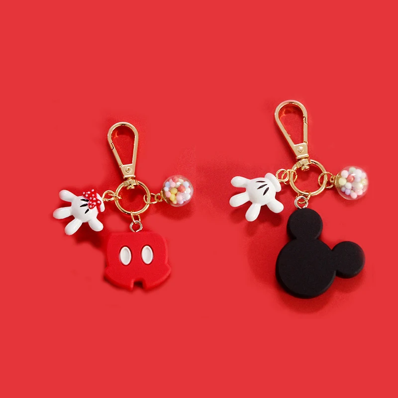 

Disney Cute Mickey Mouse Keychain Girls Bag Ornament Minnie Mouse Cartoon Anime Figure Doll Keyring Car Kawaii Pendent Key Chain