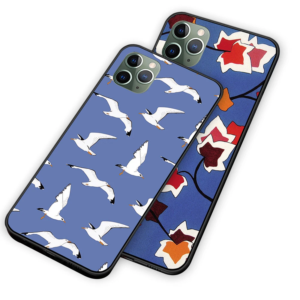 AestheticTropical Moroccan Blue Pattern Black TPU Case cover For iPhone 5 5S 6 6s 7 8 Plus X XS XR 11 Pro Max | Мобильные телефоны